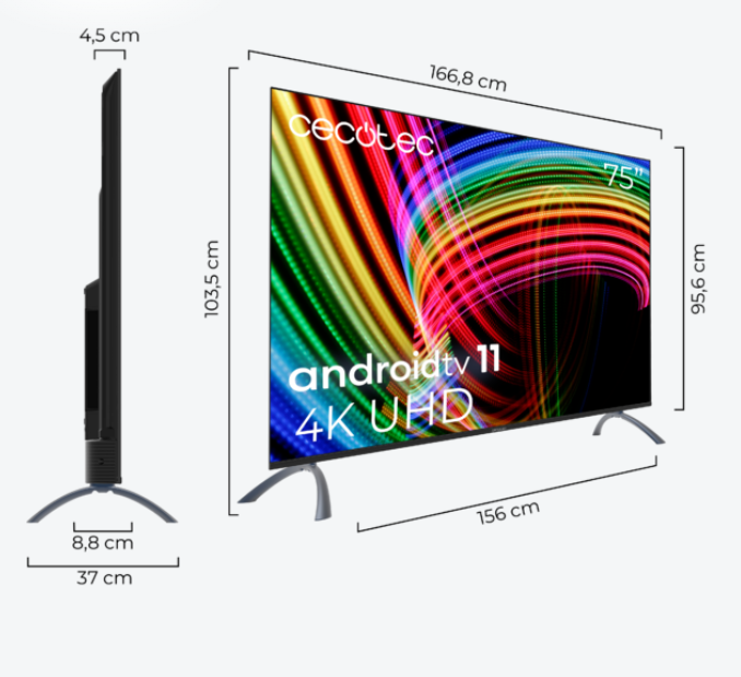 TV LED A3 Series ALU30075 Televisión LED de 75" con resolución 4K UHD