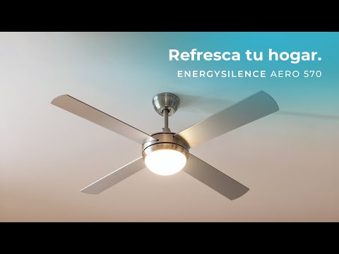 EnergySilence Aero 570. Ventilador de Techo con Mando a Distancia, Temporizador y Luz LED, 60 W